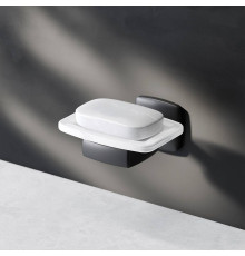 Мыльница AM.PM Gem стеклянная с настенным держателем черная A9034222