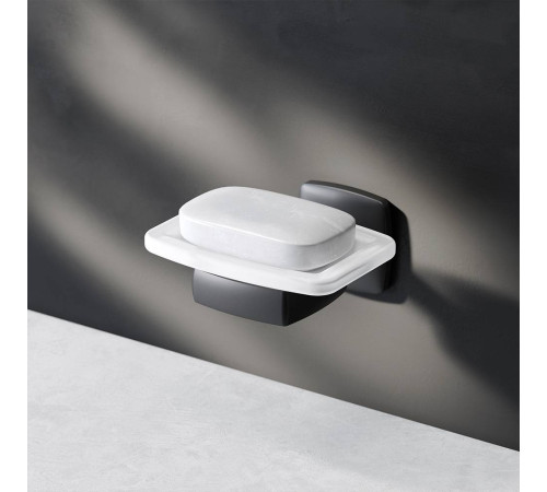 Мыльница AM.PM Gem стеклянная с настенным держателем черная A9034222