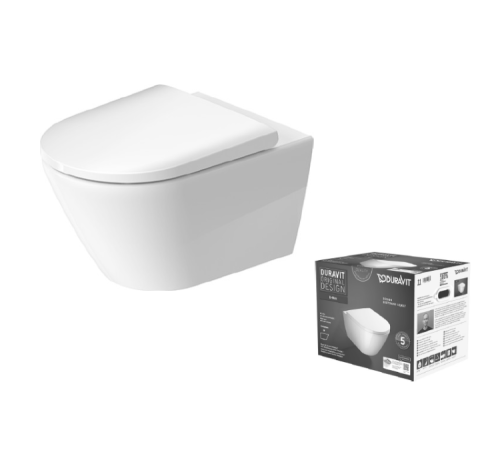 Унитаз подвесной Duravit D-Neo 370x540x360 мм безободковый с сиденьем 45770900A1