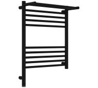 Полотенцесушитель электрический Сунержа Богема 3.1 с 1 полкой 500x600 мм левый черный матовый 31-6006-6050