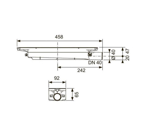 Сифон для душевого профиля TECE TECEdrainprofile низкий DN 40 боковой выпуск 673001