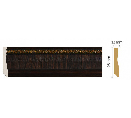 Плинтус напольный Decomaster 153-1 ДМ 95х12х2400 мм 153-1 ДМ