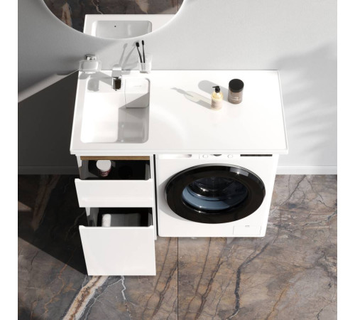 Тумба под столешницу для стиральной машины напольная AM.PM X-Joy 40 см 2 ящика белый глянец M85AFSX0402WG
