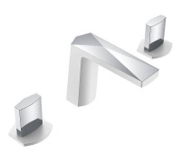 Смеситель для раковины Boheme Venturo врезной на 3 отверстия Ice белый глянцевый/хром глянцевый 150-WCR-ICE