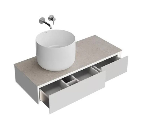 Тумба под раковину подвесная Kerama Marazzi Magica 115.4х48.5х22 см 2 ящика утренний серый матовый MA.120.2/MGR.M