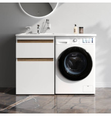 Тумба под столешницу для стиральной машины напольная AM.PM X-Joy 60 см 2 ящика белый глянец M85AFSX0602WG