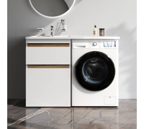 Тумба под столешницу для стиральной машины напольная AM.PM X-Joy 60 см 2 ящика белый глянец M85AFSX0602WG