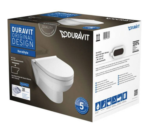 Комплект унитаз подвесной Duravit DuraStyle Basic Rimless 36.5x54 см с сиденьем SoftClose 45620900A1