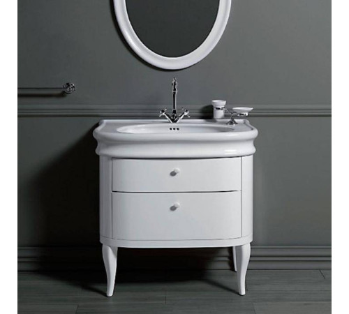 Комплект мебели Simas Lante тумба с 2 ящиками и раковиной 90 см белый LAM90 bi/LA11bi