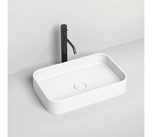 Раковина накладная Salini Callista 54.5х34.5х10 см S-Stone белый матовый 1101204SM