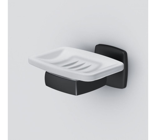 Мыльница AM.PM Gem стеклянная с настенным держателем черная A9034222