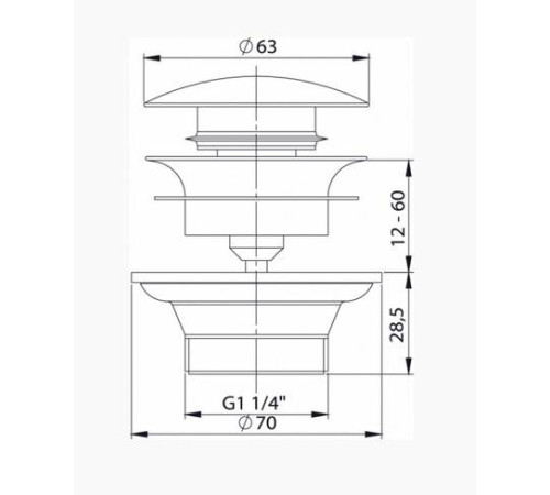 Донный клапан Bette 1 1/4 хром B581-901