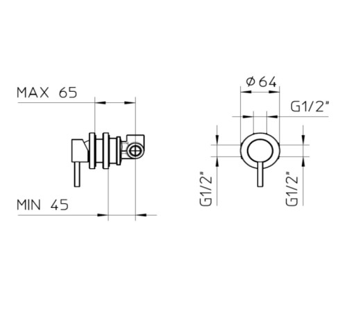 Смеситель для душа встраиваемый Bossini Oki черный матовый Z10201473BOS001