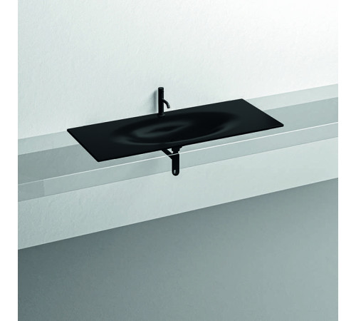 Раковина Kerasan Shape 122х52 см встраиваемая 1 отверстие черный матовый 548031