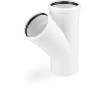 Тройник REHAU RAUPIANO PLUS 45° 160/160 мм PP 11240381001