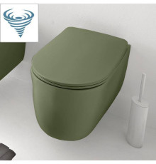 Унитаз безободковый подвесной Kerasan Nolita 55х35 см Tornado с креплениями WB9N зеленый 531511