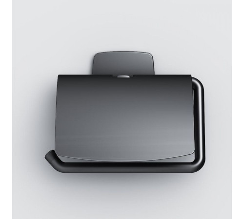 Держатель для туалетной бумаги AM.PM Gem с крышкой черный A90341422