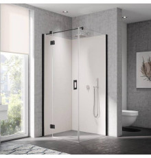 Уголок душевой Kermi LIGA 900x900x2000 мм черный матовый прозрачное стекло Kermiclean LI SNL 09020 3PK / LI TWP 09020 3PK