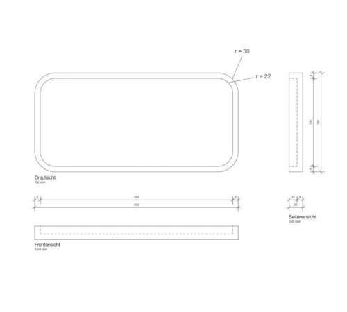 Лоток универсальный настольный Decor Walther Stone Tab 30х14.5 см белый 0971050