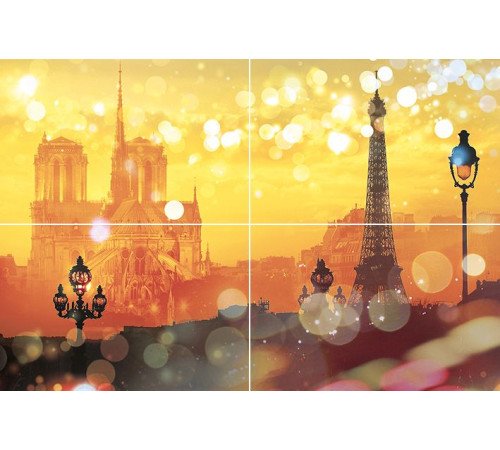 Панно Муза-Керамика Paris из 4-х плиток 600х400 мм P4D245