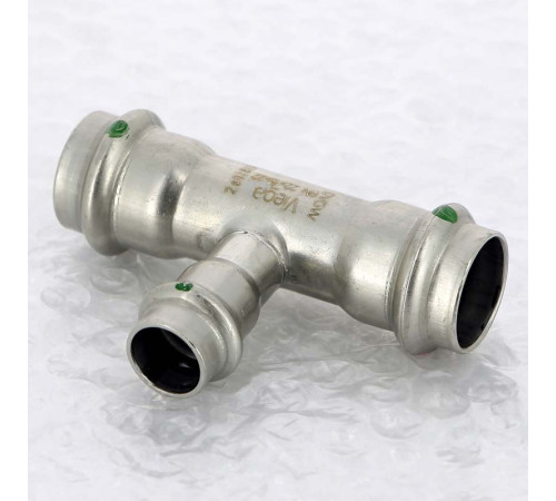 Тройник пресс Viega Sanpress Inox 22x15x22 мм нержавеющая сталь 435936