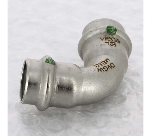 Отвод пресс 90° Viega Sanpress Inox нержавеющая сталь 18 мм 435646