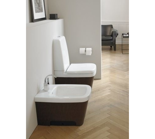 Биде напольное Duravit Esplanade 450x650 мм белый/дуб 2262100000