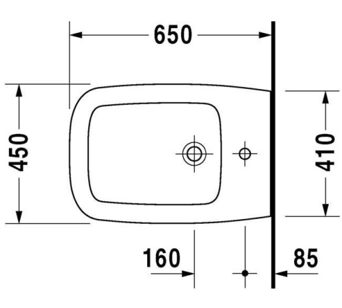 Биде напольное Duravit Esplanade 450x650 мм белый/дуб 2262100000