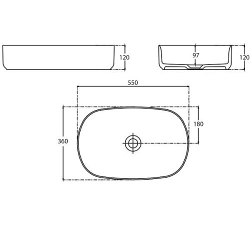 Раковина-чаша накладная Allen Brau Fantasy 55х36х12 см зеленая 4.11022.PT