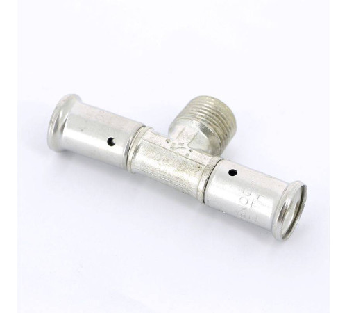 Тройник пресс латунный HENCO с наружной резьбой 16x1/2x16 14P-160416