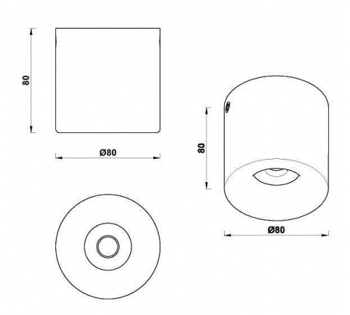 Накладной светильник iLedex Metrica 108-7W-D80-3000K-24DG-BK
