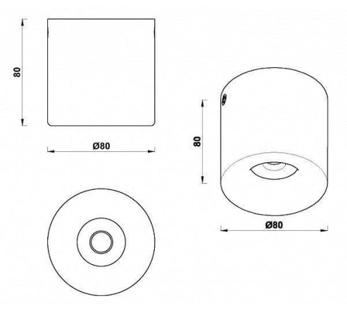 Накладной светильник iLedex Metrica 108-7W-D80-3000K-24DG-WH
