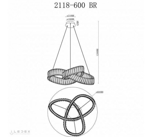 Подвесной светильник iLedex Woodstock 2118-D600 BR