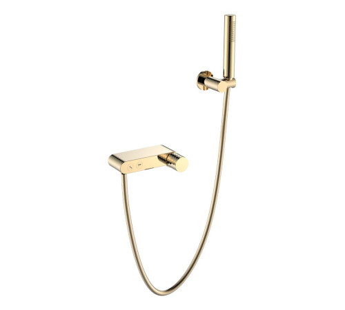 Смеситель для ванны Boheme Stick Diamond с душевым комплектом золото 123-GG