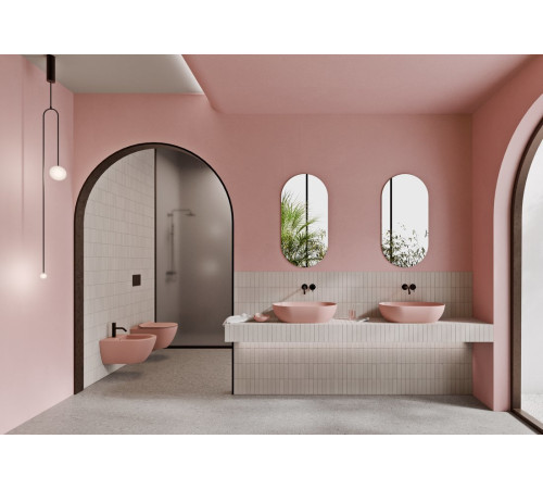 Унитаз подвесной безободковый GSI Pura 550x360 мм Swirlflush Blush Matte 8815FR524