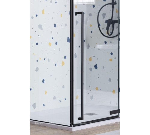 Душевое ограждение Aquanet IDEAL 1200x900 мм прозрачное 8 мм черный матовый AE-AXC92MB-S-B