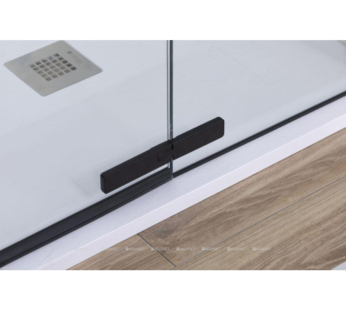 Душевое ограждение Aquanet IDEAL 1200x900 мм прозрачное 8 мм черный матовый AE-AXC92MB-S-B