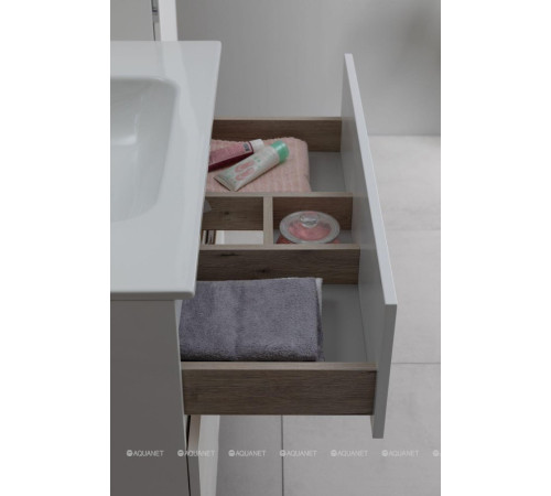 Тумба под раковину Aquanet Алвита new 80 напольная 1 ящик 2 двери белый матовый 00277550