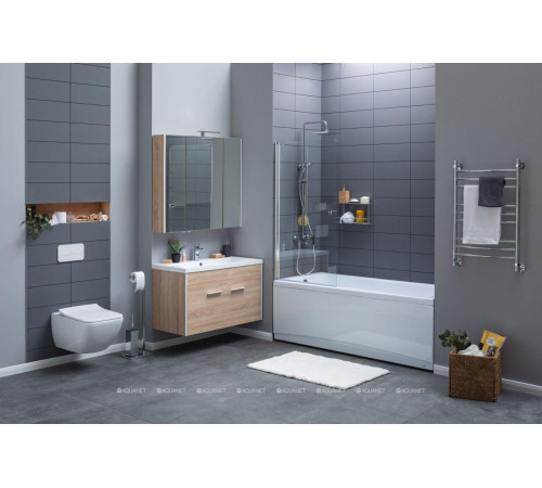 Ванна акриловая Aquanet Bright 155x70 см с каркасом и сливом-переливом 00239666