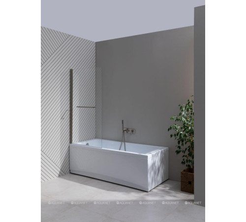 Шторка на борт ванны Allen Brau Priority 800x1500 мм стекло Optiwhite браш. ал. 3.31024.BA