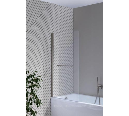 Шторка на борт ванны Allen Brau Priority 800x1500 мм стекло Optiwhite браш. ал. 3.31024.BA