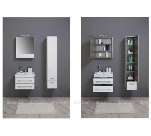 Шкаф-зеркало Aquanet Верона 58 белый (камерино) 00175344