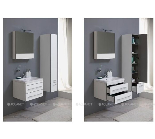 Шкаф-зеркало Aquanet Верона 58 белый (камерино) 00175344