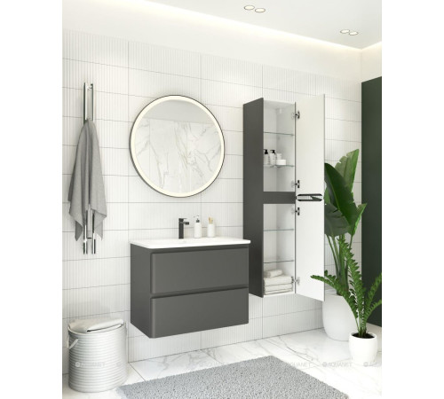 Тумба под раковину Aquanet Эмбер 50 2 ящика черный матовый 00330464