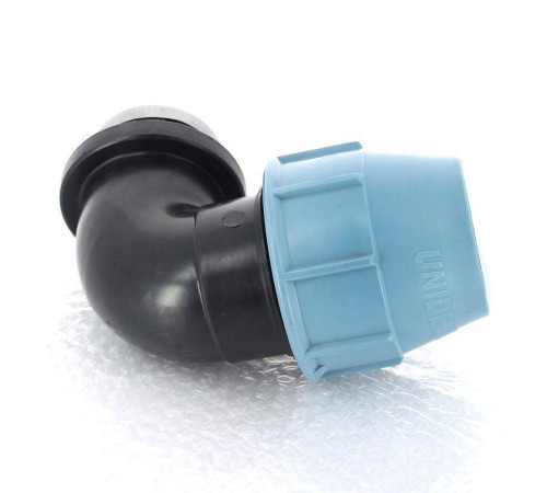 Угольник обжимной Unidelta Deltone 63х2 внутренняя резьба для ПНД труб 1009064007