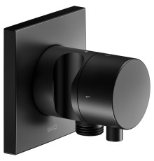 Запорный вентиль с переключателем на 2 потребителя Keuco IXMO Comfort с выводом для шланга и держателем лейки черный матовый 59557 371202