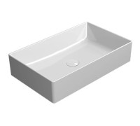Раковина накладная GSI Kube X 600х370 мм без отверстия под смеситель белый глянцевый 945311