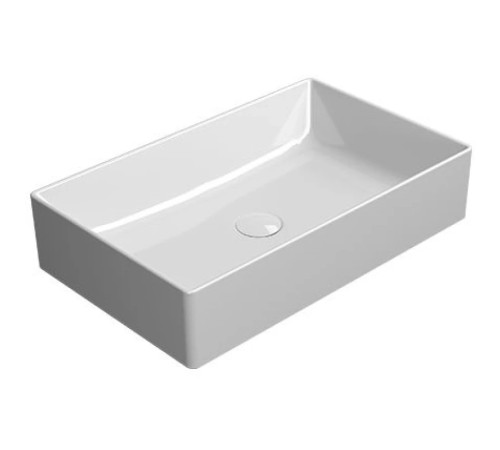 Раковина накладная GSI Kube X 600х370 мм без отверстия под смеситель белый глянцевый 945311