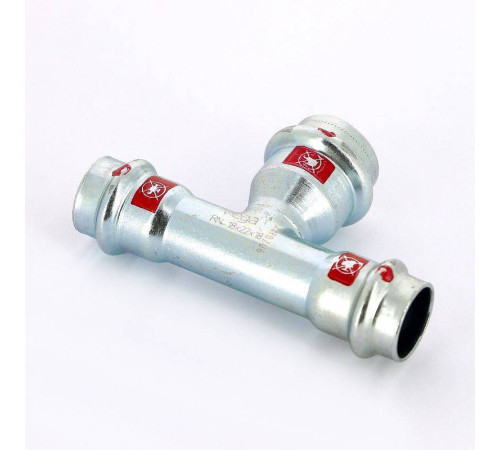 Тройник пресс Viega Prestabo оцинкованная сталь 18х22х18 мм 558864