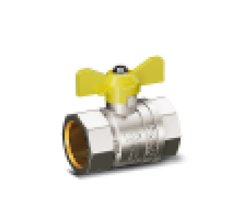Кран шаровой латунный LD Pride 47.25.B-B.Б.GAS 1 для газа В-В бабочка LD 47.350.25